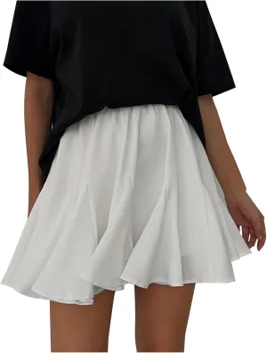 Ruffle Mini Skirt for Women High Waist Flared A Line Skater Skirts Summer Casual Trendy Outfits