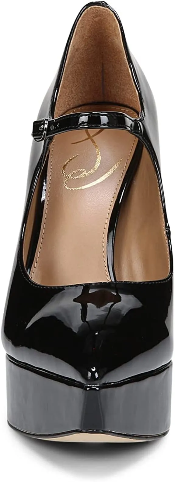 Sam Edelman Arie Black Patent Stiletto Heel Mary Jane Pointed Toe Fashion Pumps