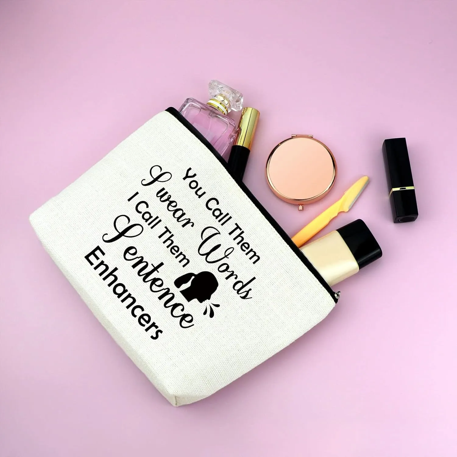 Sarcastic Novelty Gag Gift for Best Friend Sister Makeup Bag Fun Joke Gifts for Women Funny Gifts for Women Fun Girl Gifts Cosmetic Bag Christmas Graduation Wedding Gift for Her Travel Makeup Bag