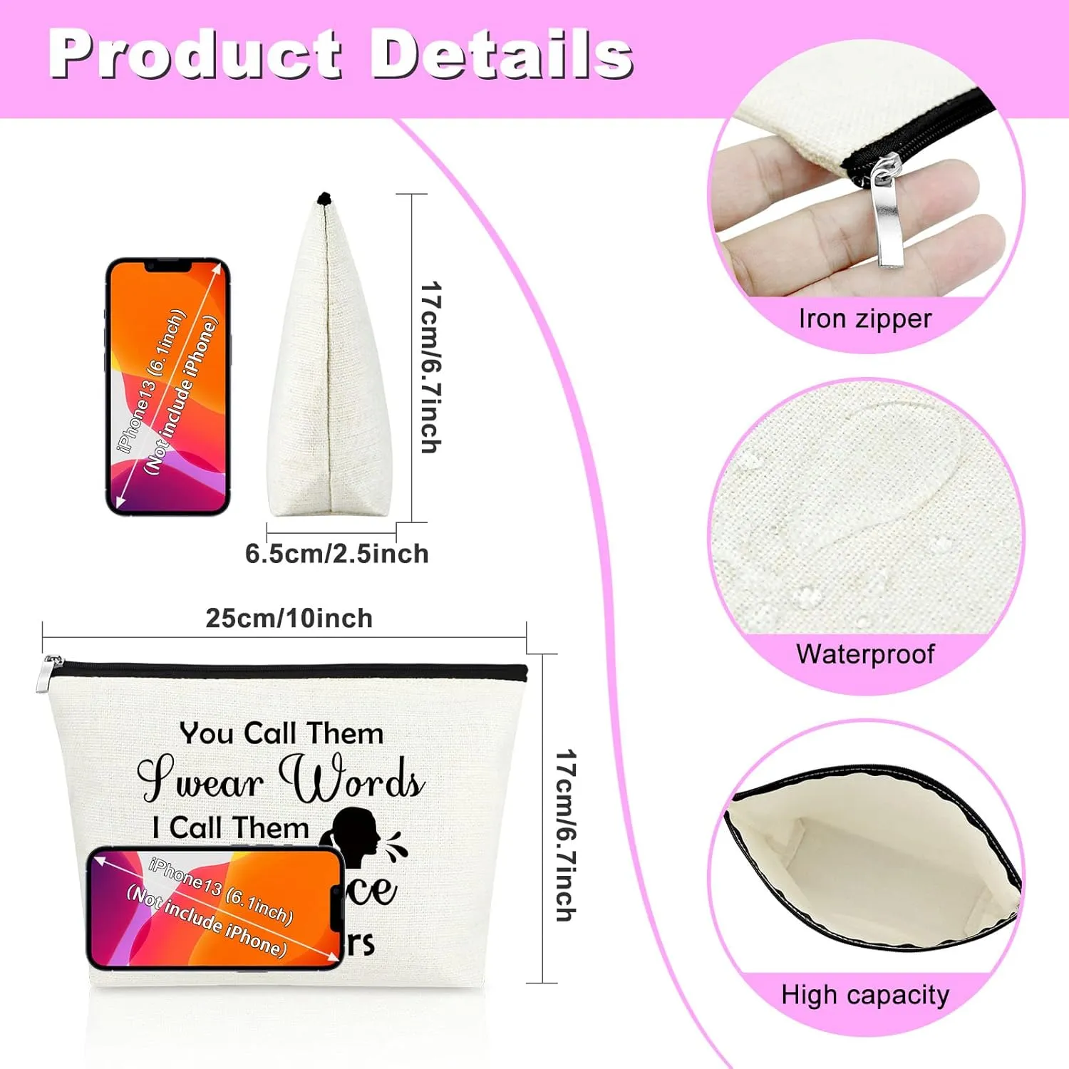 Sarcastic Novelty Gag Gift for Best Friend Sister Makeup Bag Fun Joke Gifts for Women Funny Gifts for Women Fun Girl Gifts Cosmetic Bag Christmas Graduation Wedding Gift for Her Travel Makeup Bag