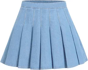 SCKTOO Womens Girl High Waisted Pleated Tennis Skirt School A-Line Skater Skirts with Lining Shorts
