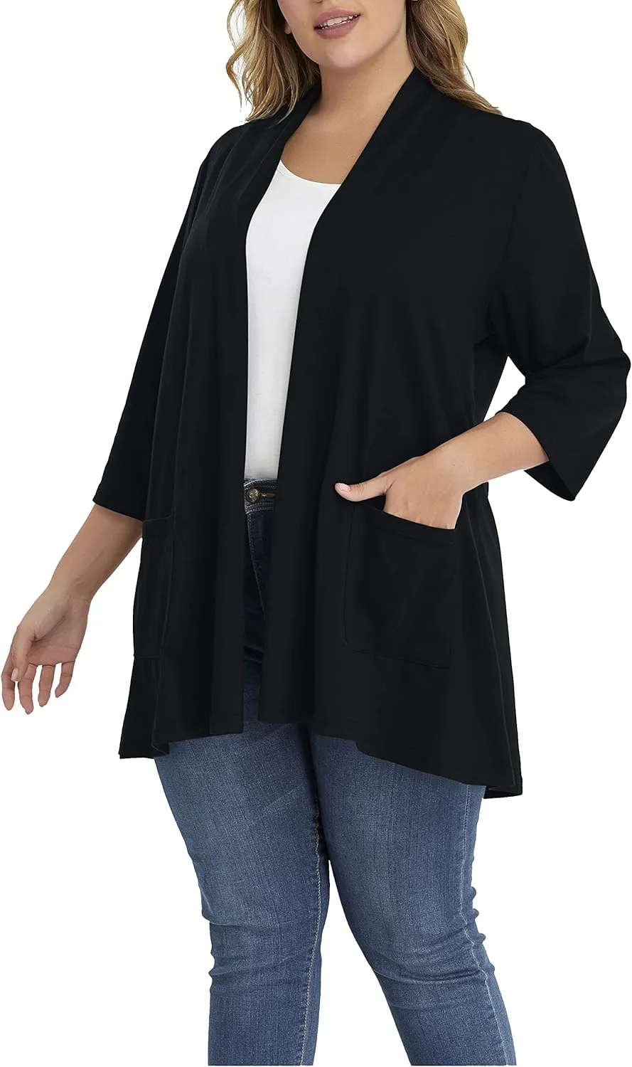 Shiaili Long Plus Size Cardigans for Women Easy to Wear Open Front Clothing