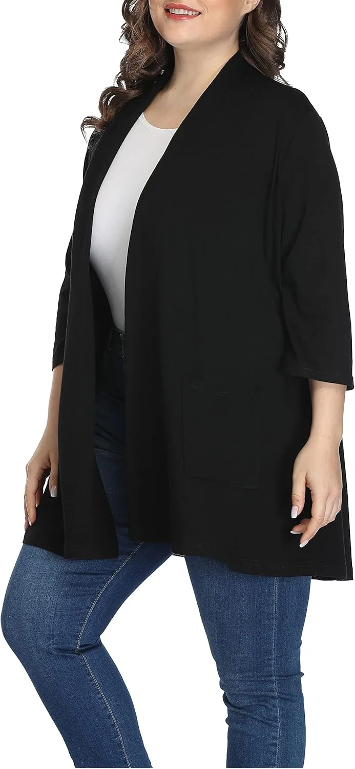 Shiaili Long Plus Size Cardigans for Women Easy to Wear Open Front Clothing
