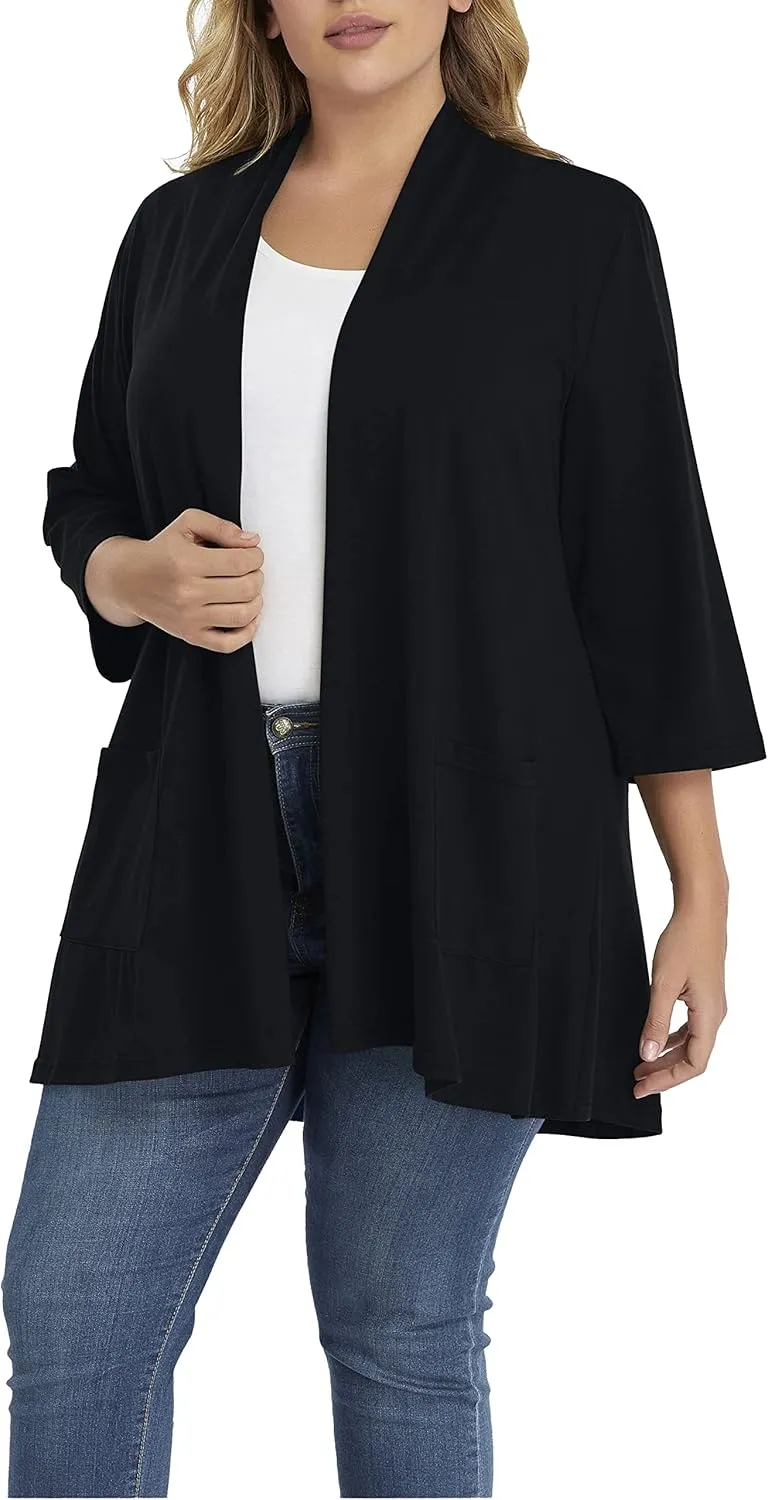 Shiaili Long Plus Size Cardigans for Women Easy to Wear Open Front Clothing