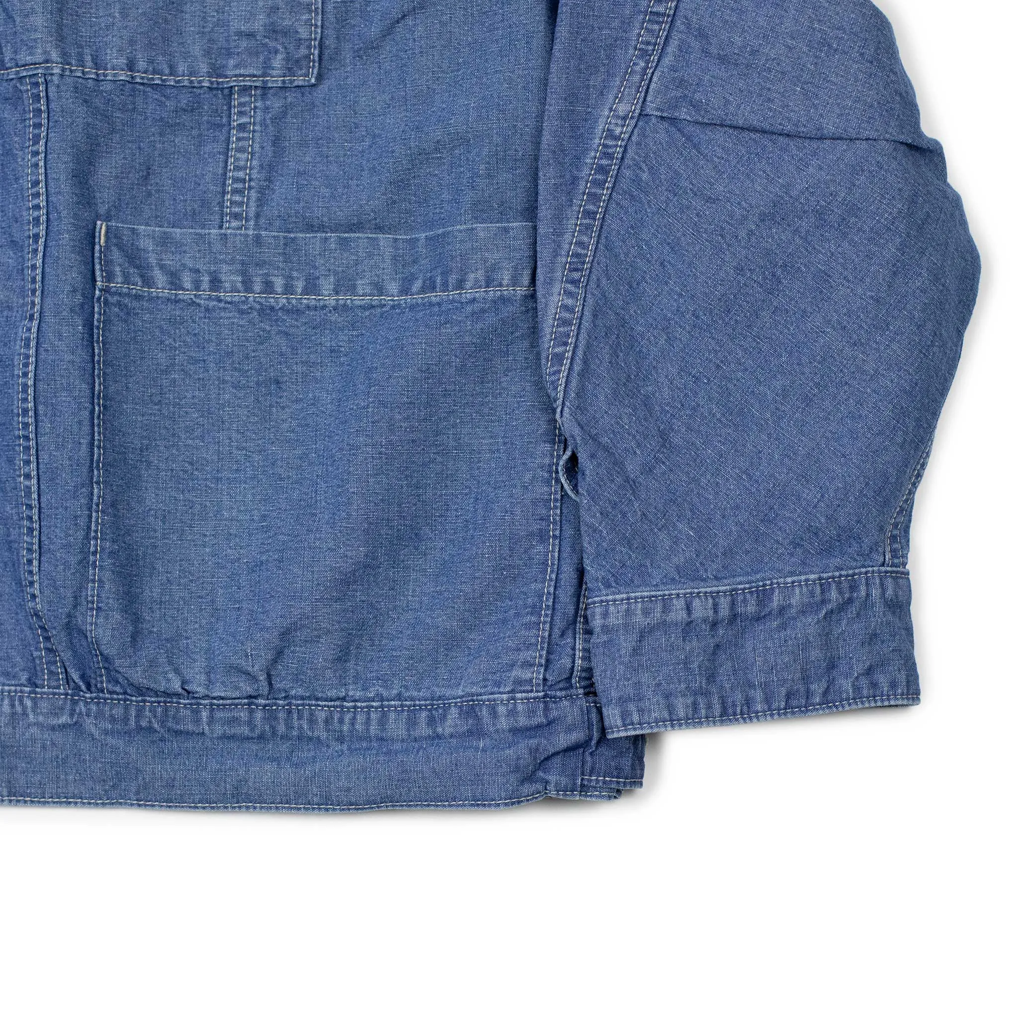 Short work jacket in blue 9oz cotton/linen denim