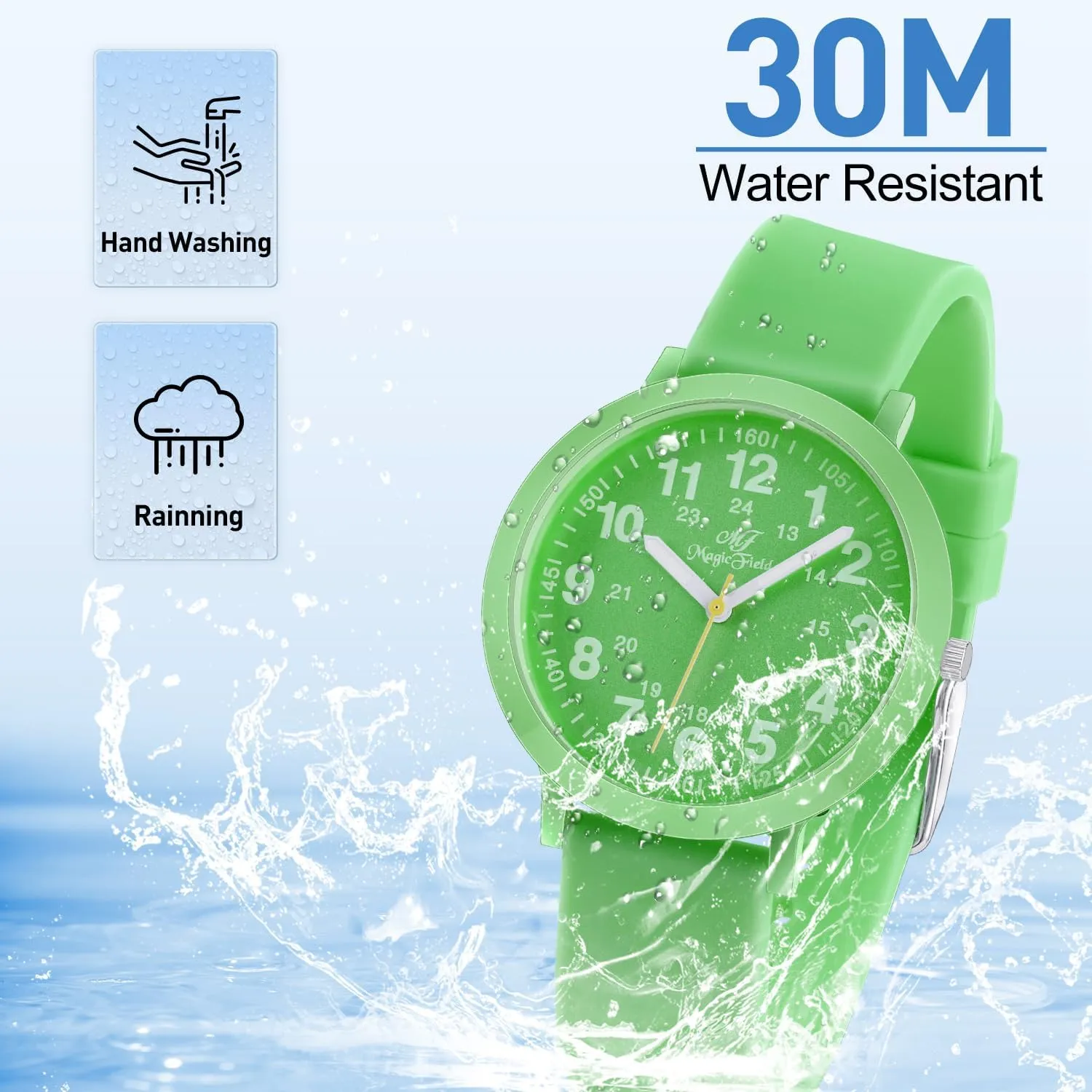 SIBOSUN Ultra-Thin Waterproof Sports Watch With Second Hand - Pop Color Analog for Women Men Nursing - Unisex Easy to Read Dial Jelly Silicone Strap