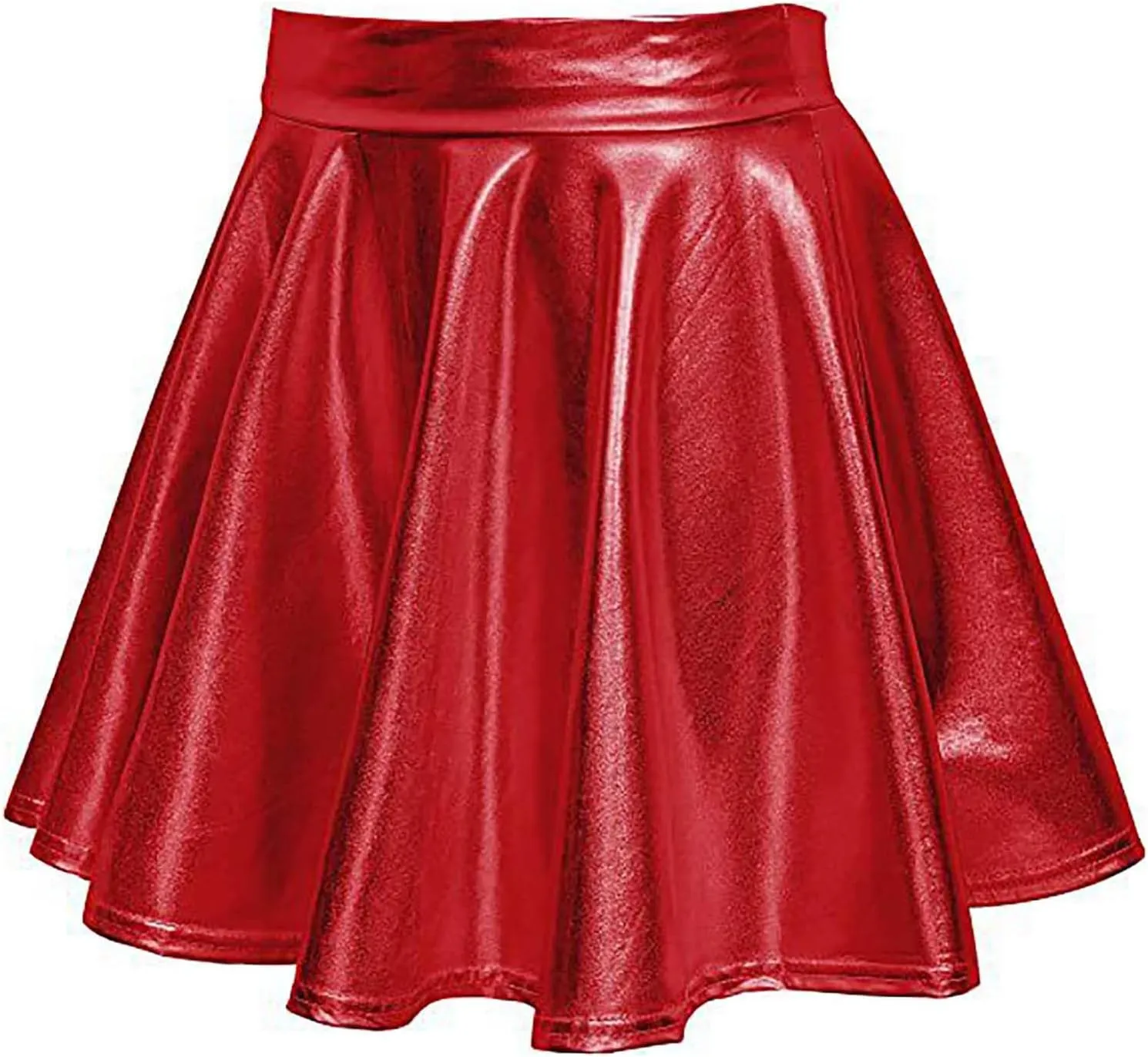Skirt for Party Women's Fashion High Waist Pleated Solid Color Short Dress Loose Fit Skirts Metallic Summer Outfit
