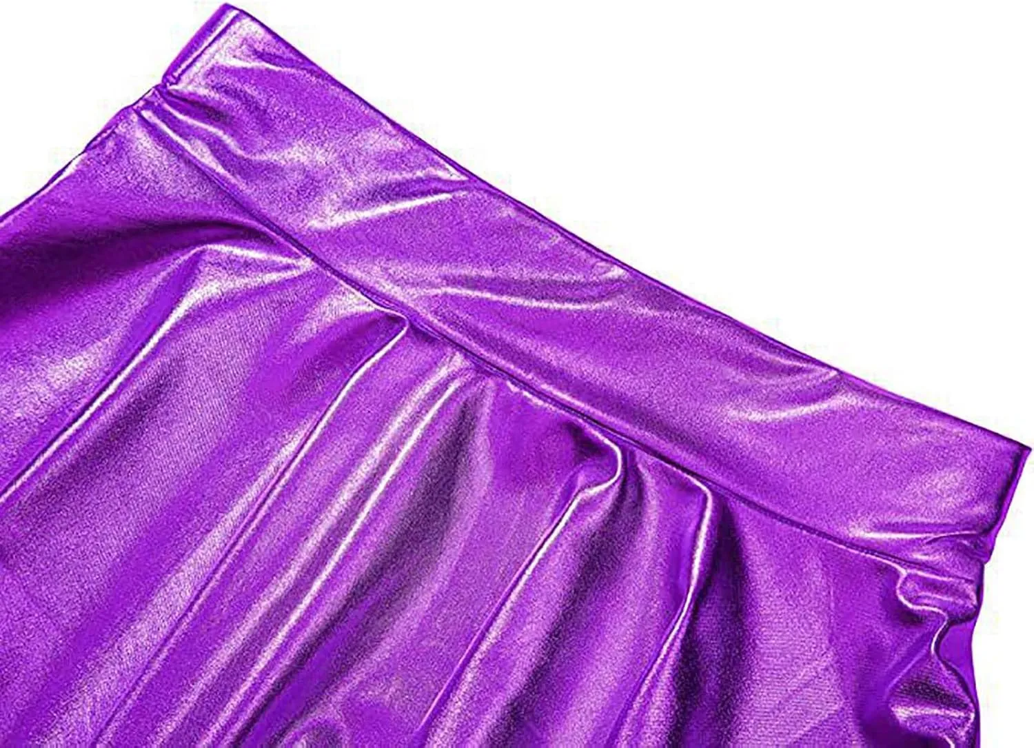 Skirt for Party Women's Fashion High Waist Pleated Solid Color Short Dress Loose Fit Skirts Metallic Summer Outfit