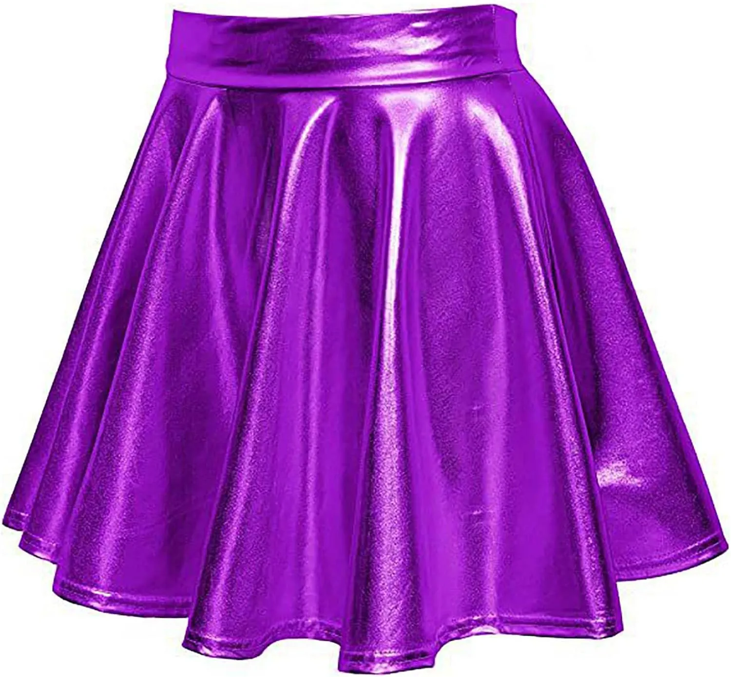 Skirt for Party Women's Fashion High Waist Pleated Solid Color Short Dress Loose Fit Skirts Metallic Summer Outfit