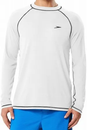 Speedo Men's UV Swim Shirt Long Sleeve Loose Fit Easy Tee