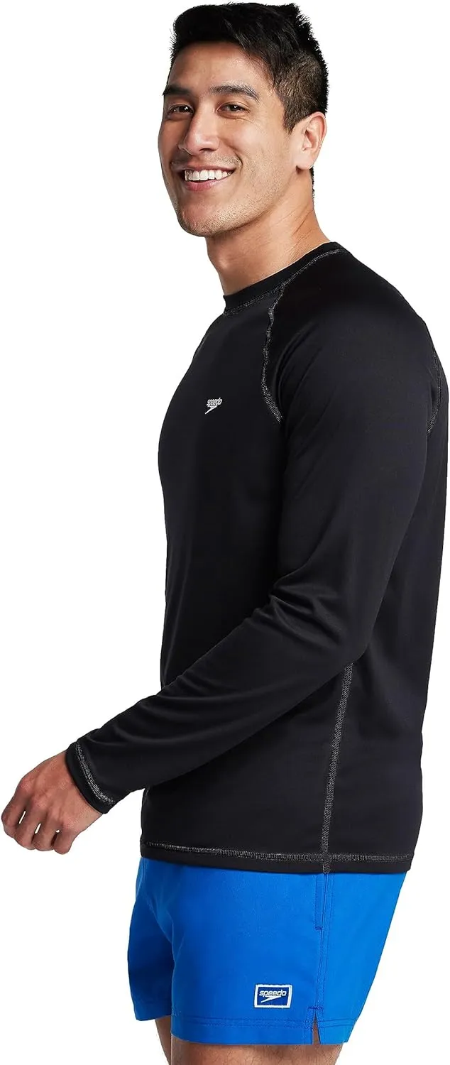 Speedo Men's UV Swim Shirt Long Sleeve Loose Fit Easy Tee