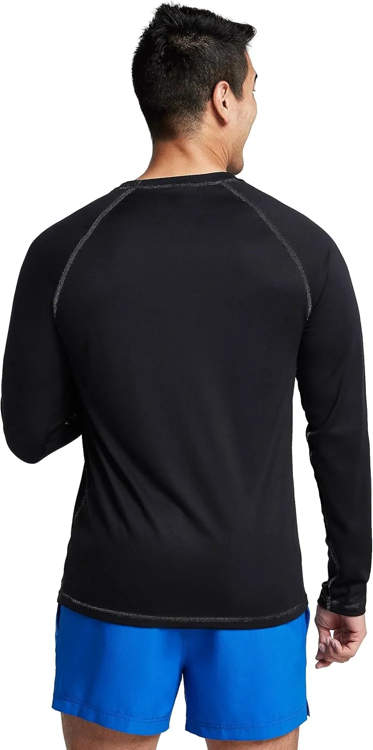 Speedo Men's UV Swim Shirt Long Sleeve Loose Fit Easy Tee