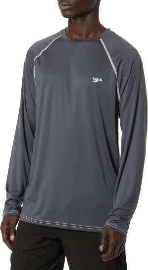 Speedo Men's UV Swim Shirt Long Sleeve Loose Fit Easy Tee