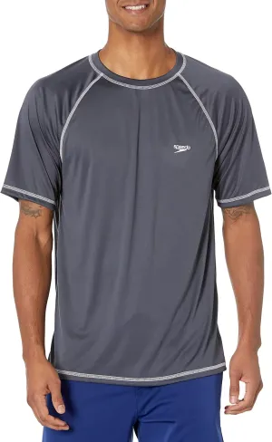 Speedo Men's UV Swim Shirt Short Sleeve Loose Fit Easy Tee