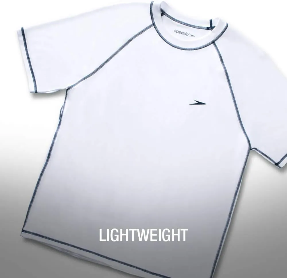 Speedo Men's UV Swim Shirt Short Sleeve Loose Fit Easy Tee