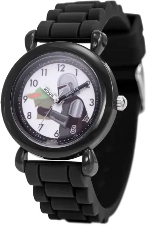 STAR WARS The Mandalorian Kids' Plastic Time Teacher Analog Quartz Silicone Strap Watch