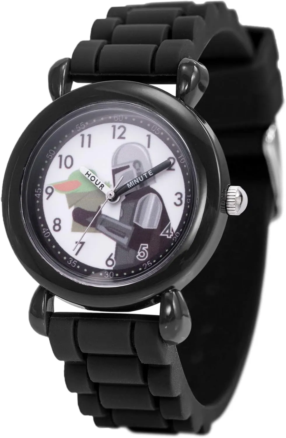 STAR WARS The Mandalorian Kids' Plastic Time Teacher Analog Quartz Silicone Strap Watch