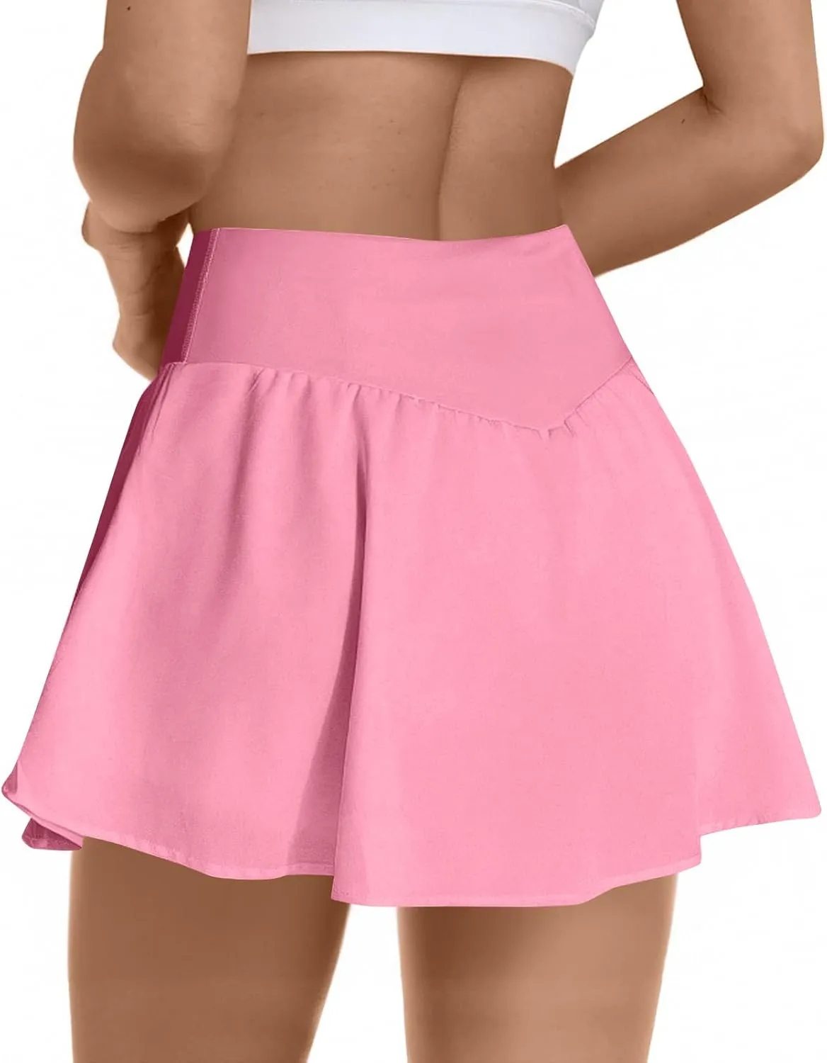 Tennis Skirts for Women with Shorts Flowy High Waisted Athletic Skort with Pockets Tummy Control Pleated Golf Skirt