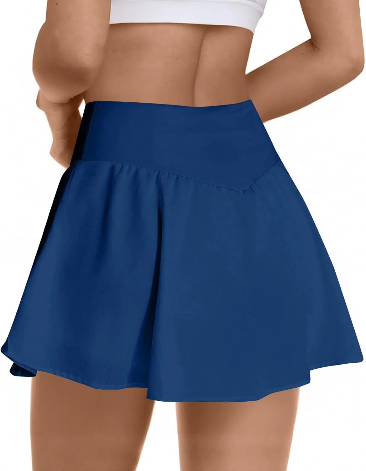 Tennis Skirts for Women with Shorts Flowy High Waisted Athletic Skort with Pockets Tummy Control Pleated Golf Skirt