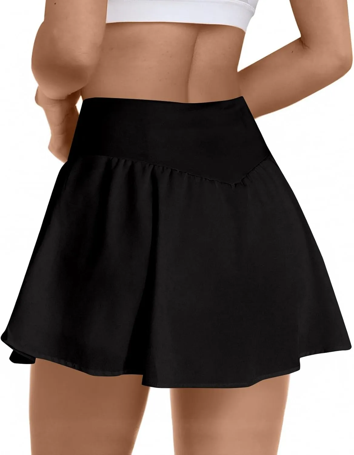 Tennis Skirts for Women with Shorts Flowy High Waisted Athletic Skort with Pockets Tummy Control Pleated Golf Skirt