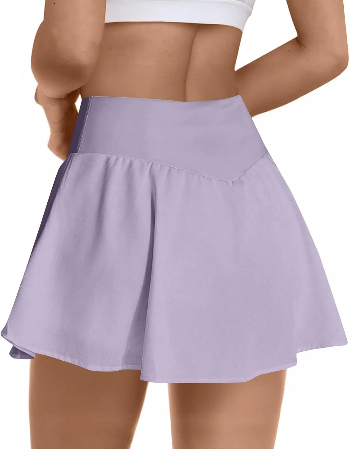 Tennis Skirts for Women with Shorts Flowy High Waisted Athletic Skort with Pockets Tummy Control Pleated Golf Skirt