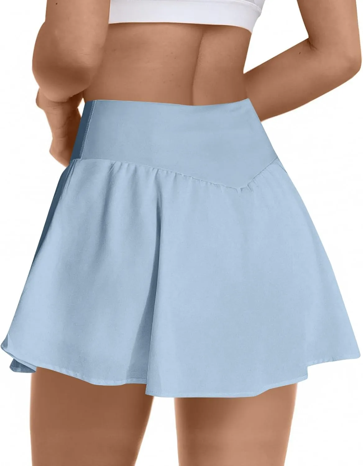 Tennis Skirts for Women with Shorts Flowy High Waisted Athletic Skort with Pockets Tummy Control Pleated Golf Skirt