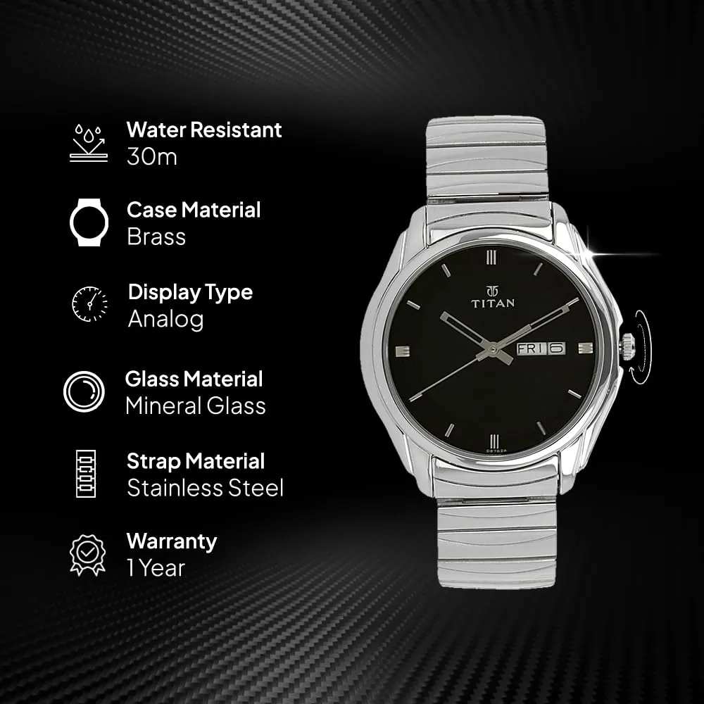 Titan Karishma Analog Black Dial Men's Watch -NK1578SM04