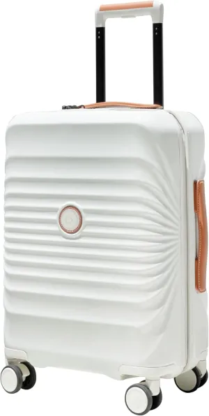 Travel Made Easy with Lightweight Suitcase, USB Port, Wheel Lock, and Spinner Wheels, Creamy