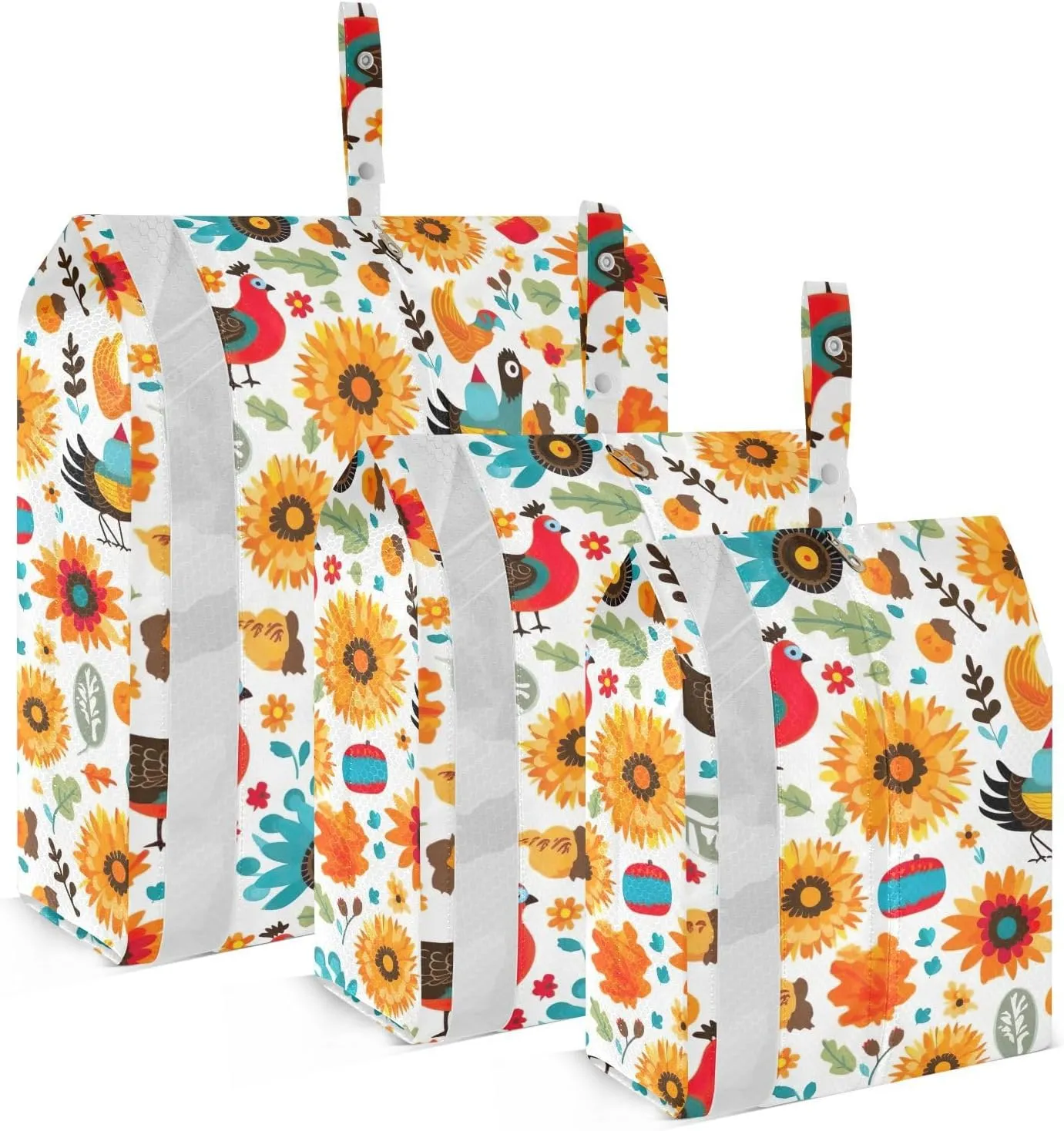 Turkeys Flowers Packing Cubes for Travel 3 Set Travel Organizer Luggage Organizers for Easy Packing