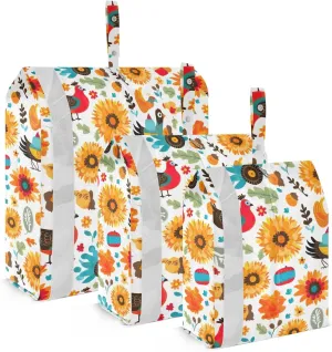 Turkeys Flowers Packing Cubes for Travel 3 Set Travel Organizer Luggage Organizers for Easy Packing
