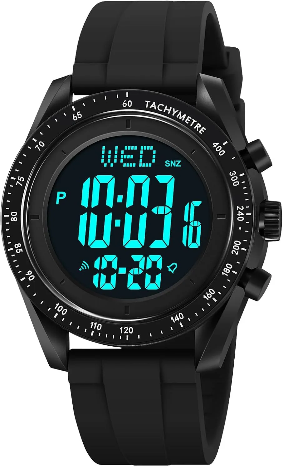 Ultra-Thin Digital Watch with Stopwatch Alarm Countdown Dual Time, Super Wide-Angle Display Digital Wrist Watches for Men Women