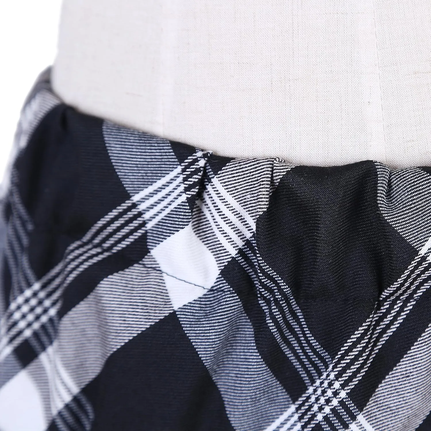 Urban CoCo Women's Elastic Waist Tartan Pleated School Skirt