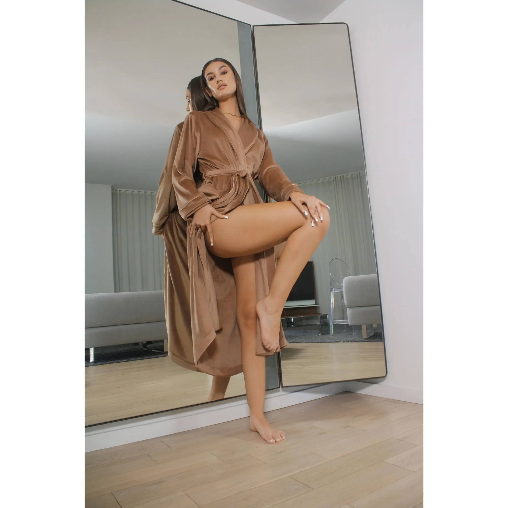 VELOUR LONG ROBE | SIENNA