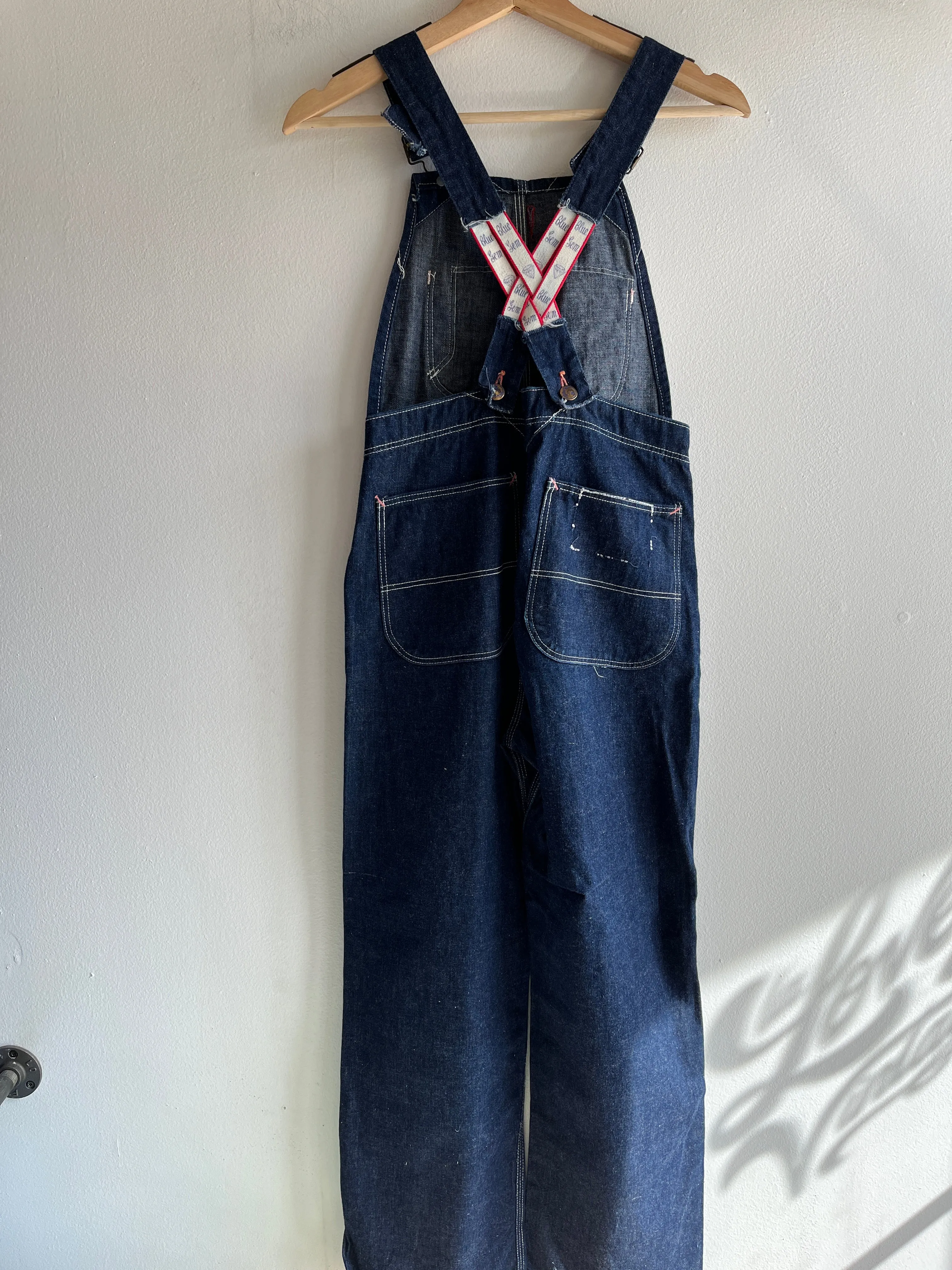 Vintage 1940/50s Blue Gem Lowback Denim Overalls