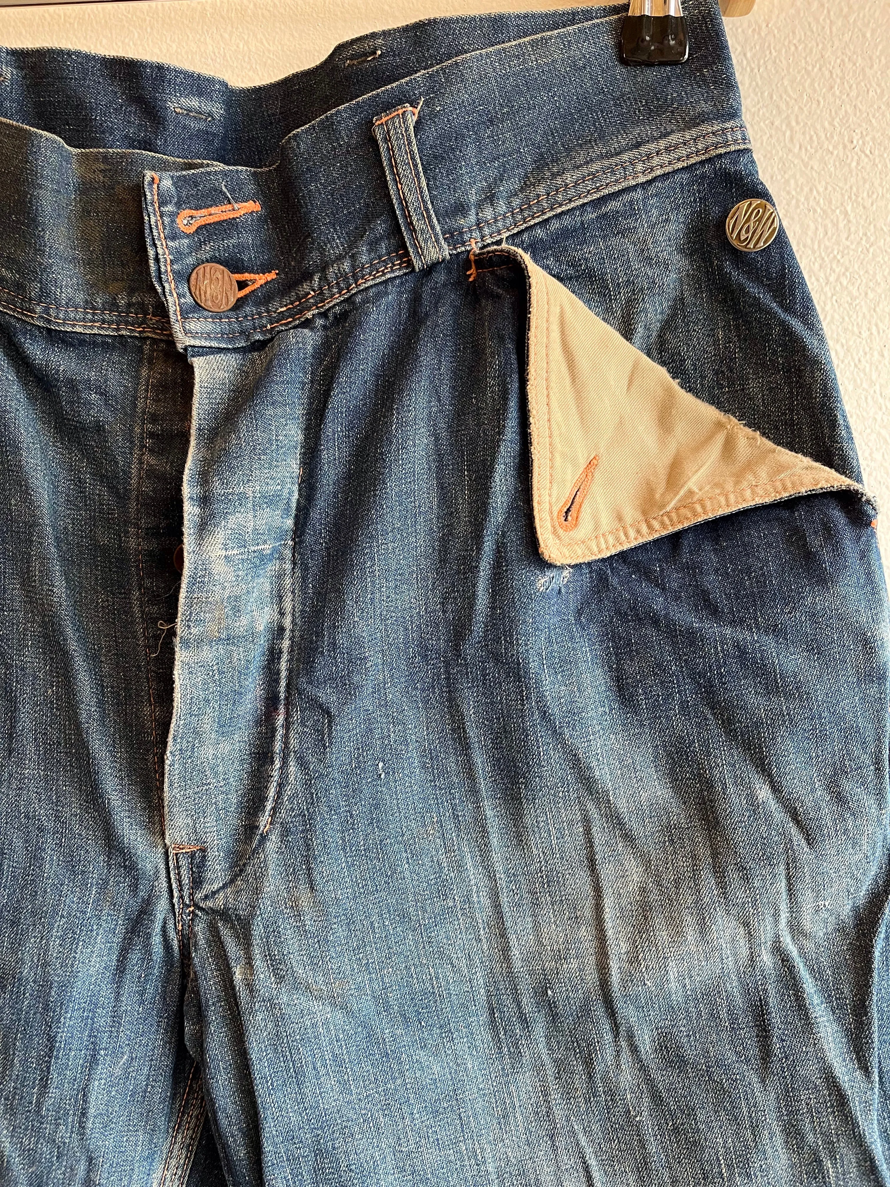 Vintage 1940s Norfolk & Western Denim Work Jeans