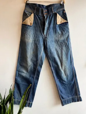 Vintage 1940s Norfolk & Western Denim Work Jeans