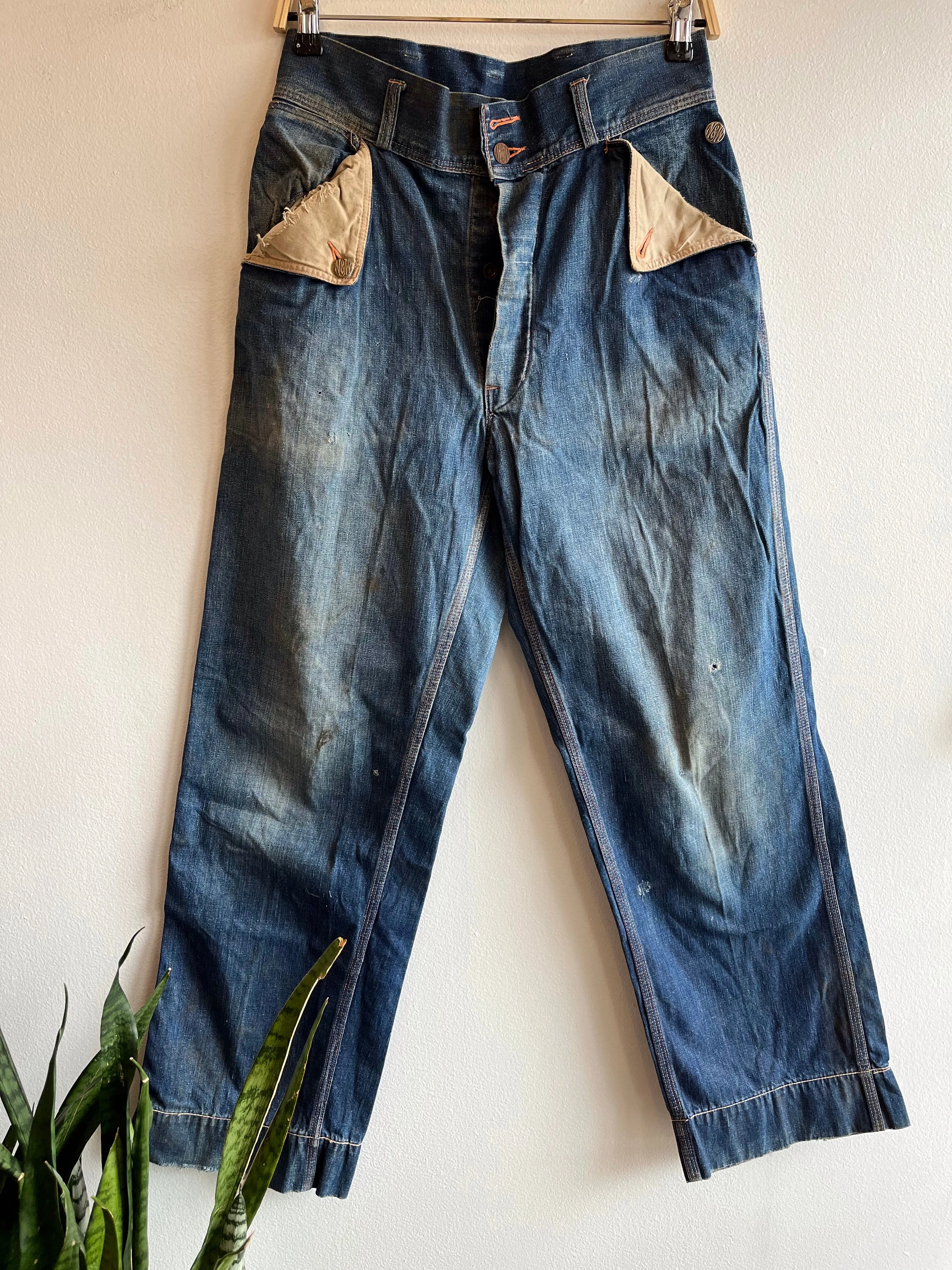 Vintage 1940s Norfolk & Western Denim Work Jeans