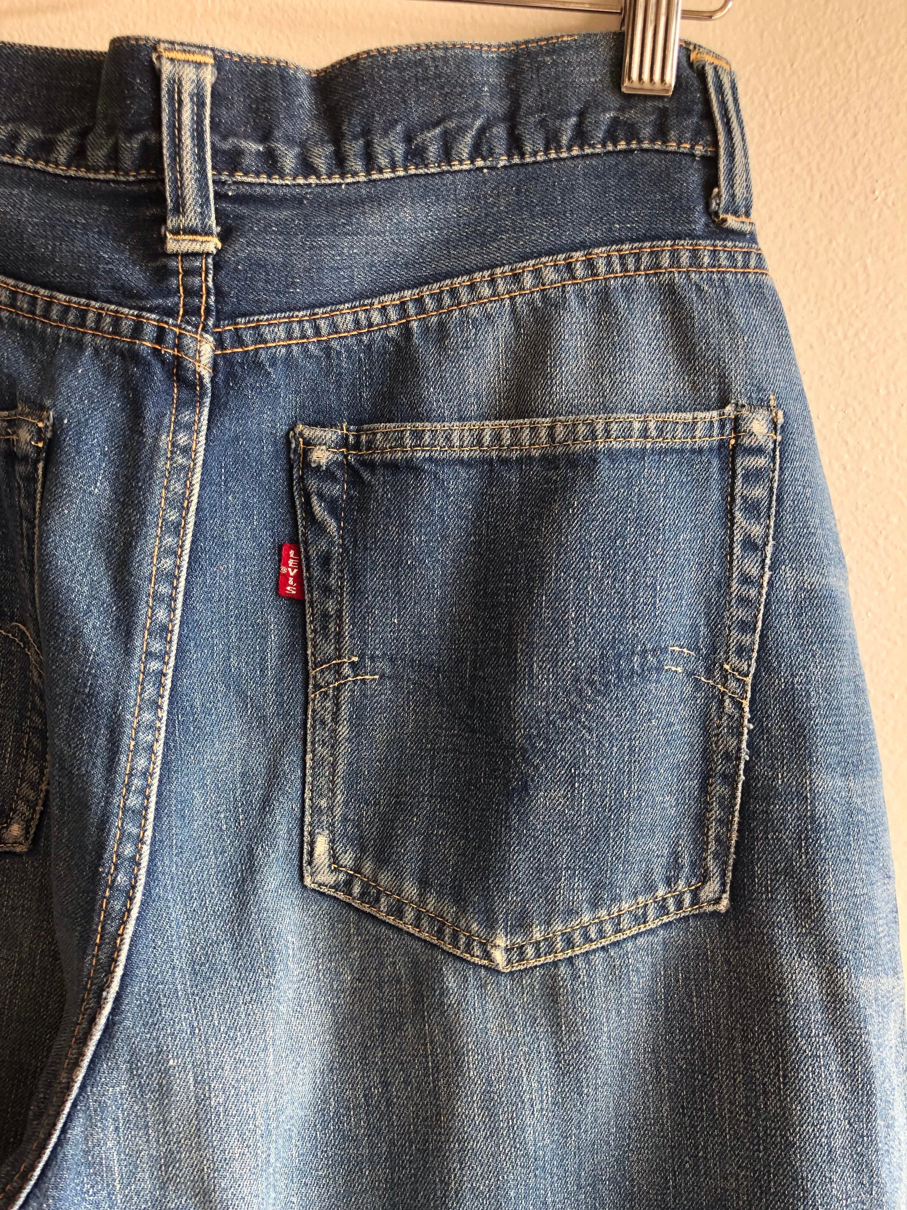 Vintage 1950s Levis Big E 701 Hidden Rivet Selvedge Denim Jeans
