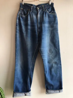 Vintage 1950s Levis Big E 701 Hidden Rivet Selvedge Denim Jeans