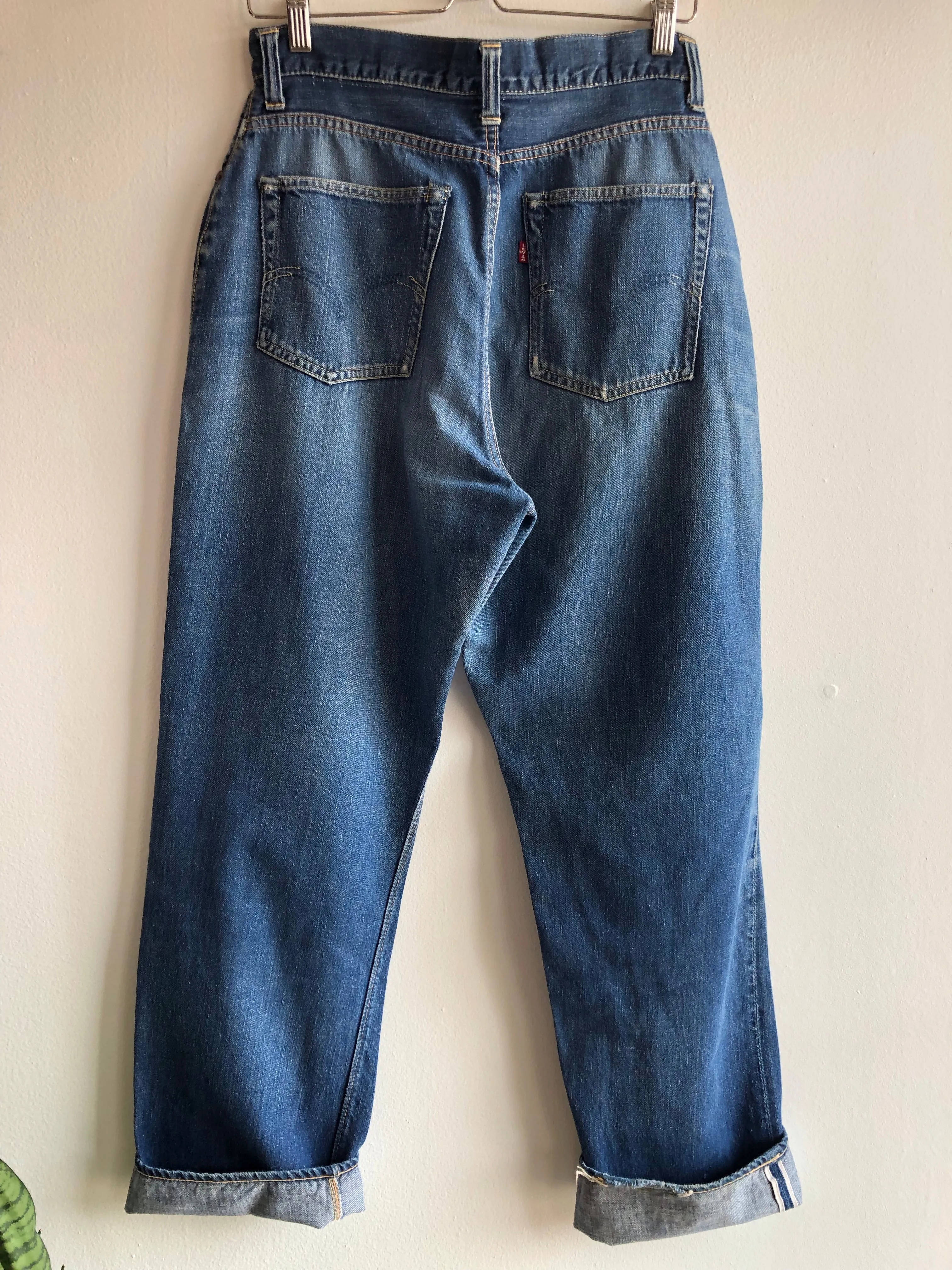 Vintage 1950s Levis Big E 701 Hidden Rivet Selvedge Denim Jeans