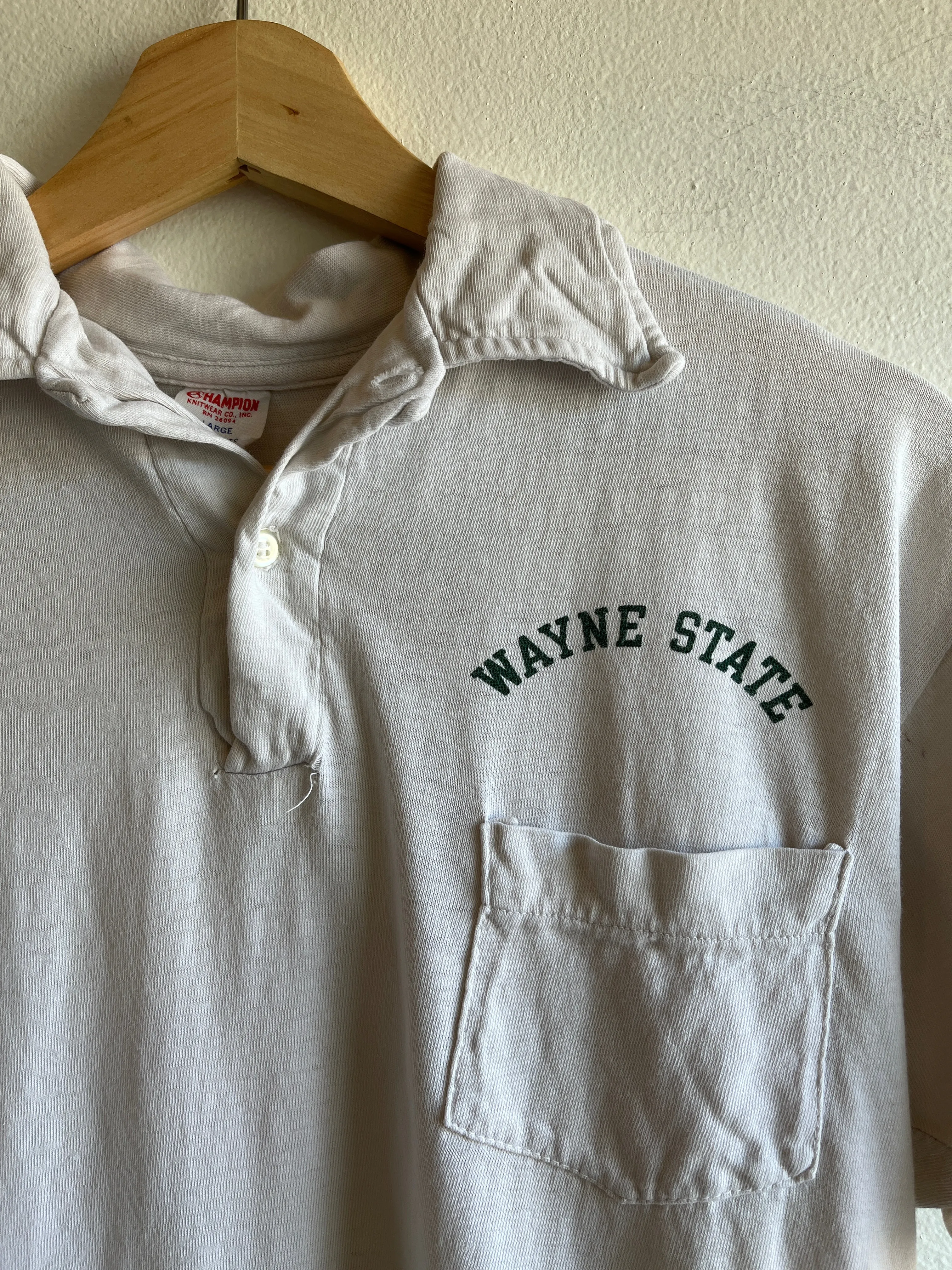 Vintage 1950s Wayne State University Cotton Polo Shirt