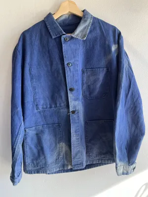 Vintage 1960s Sunfaded French Chore Coat