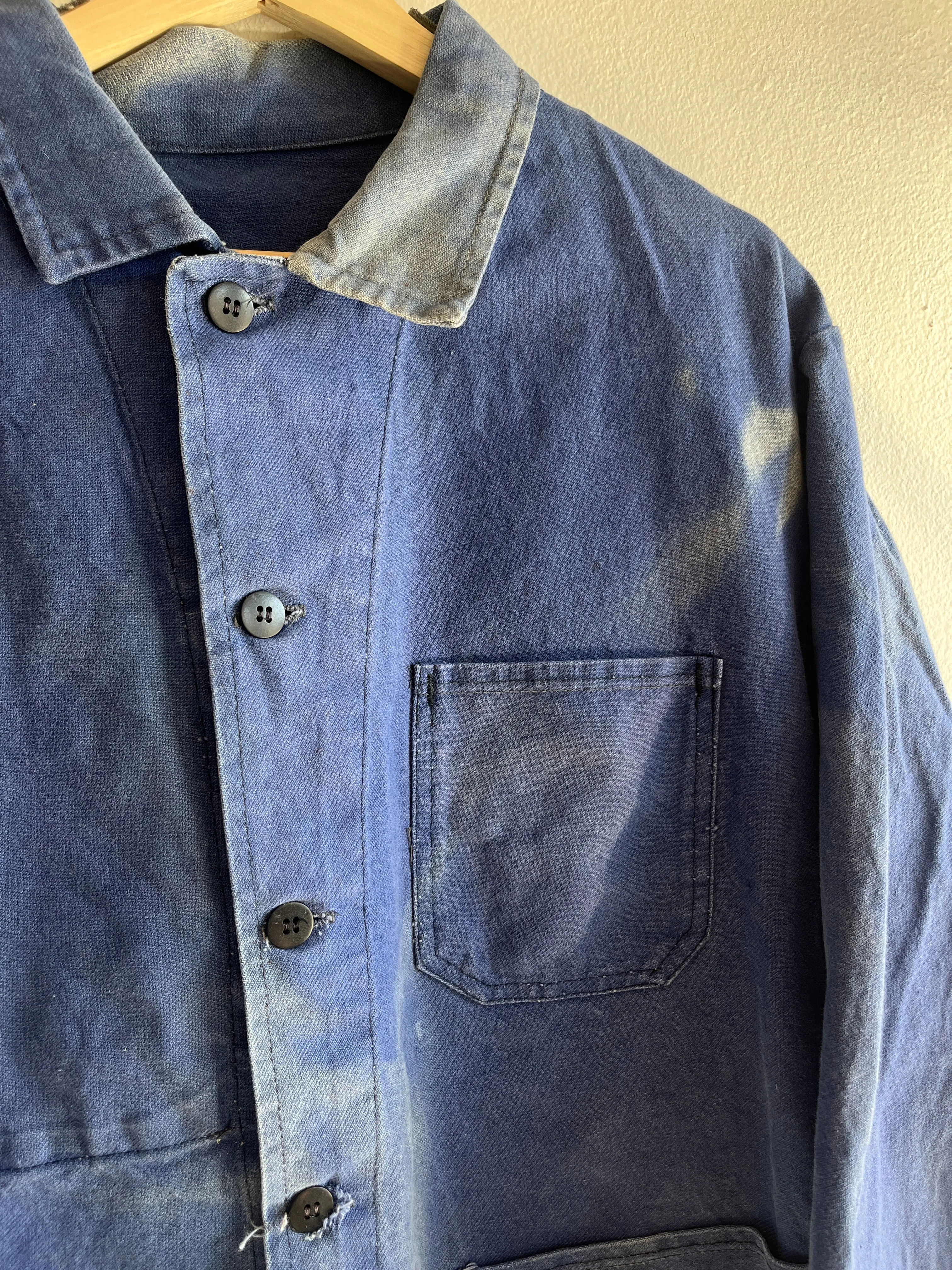 Vintage 1960s Sunfaded French Chore Coat