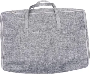 VOSAREA Cotton Linen Storage Bag Comforter Bag Large Capacity Polyester Easy Zipper Travel Storage