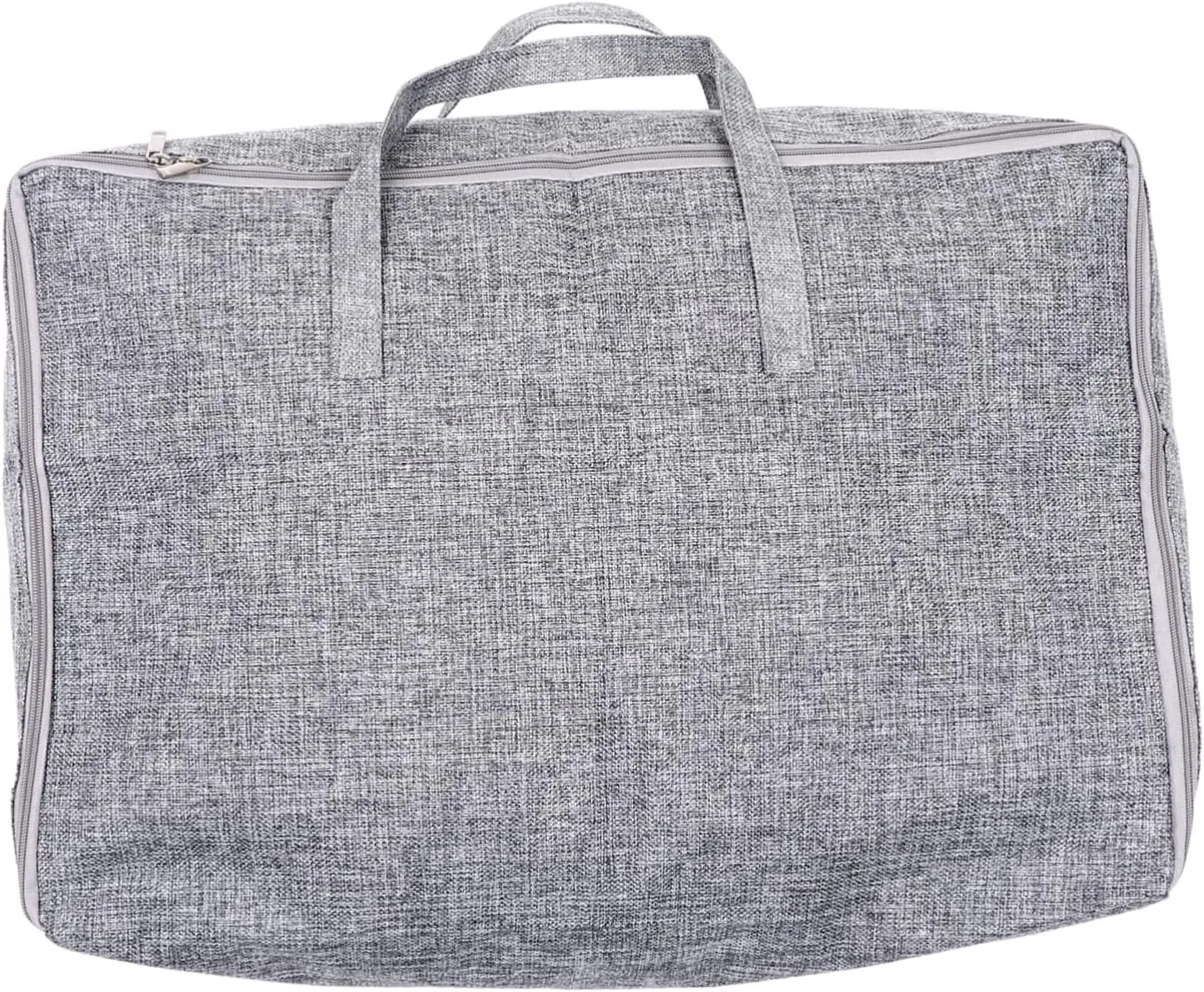 VOSAREA Cotton Linen Storage Bag Comforter Bag Large Capacity Polyester Easy Zipper Travel Storage
