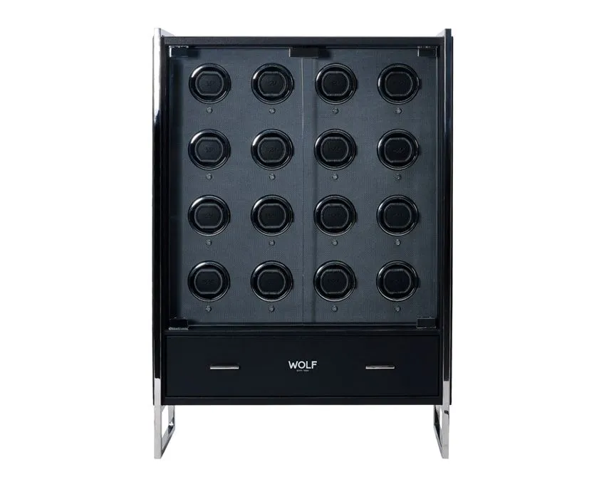 Wolf Viceroy 16 Piece Watch Winder Cabinet Black