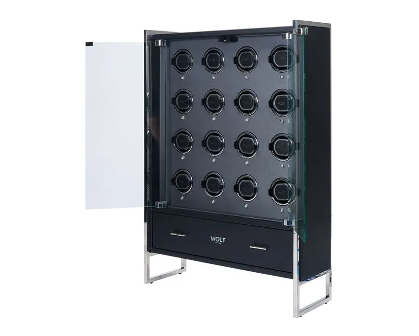 Wolf Viceroy 16 Piece Watch Winder Cabinet Black