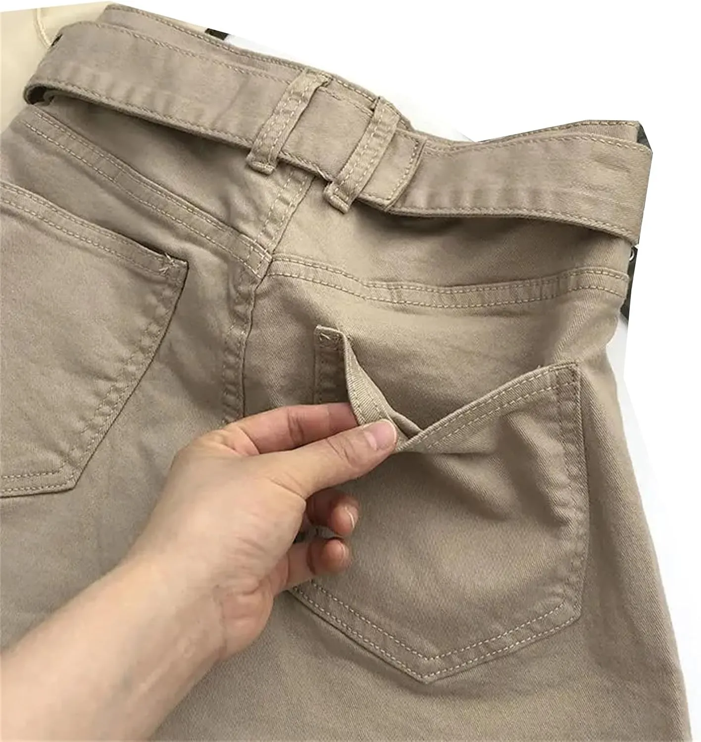 Women Cargo Mini Denim Skirts Multi Pockets Youth High Waisted Skirt