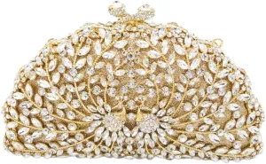 Women Crystal Evening-Bag Chain Elegant Wedding Clutch-Purse Party Handbag Flamingo