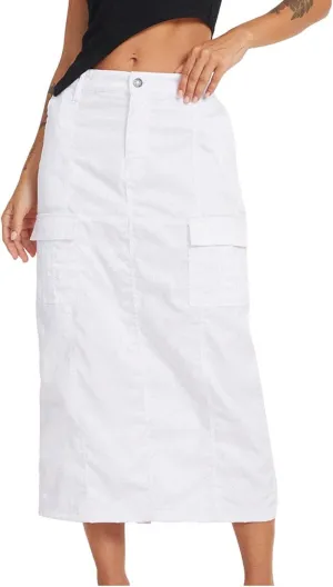 Women Denim Skirts Casual High Waist Midi Bodycon Skirt Fashion Jean Skirts Solid Trendy Half Dress Side Pockets